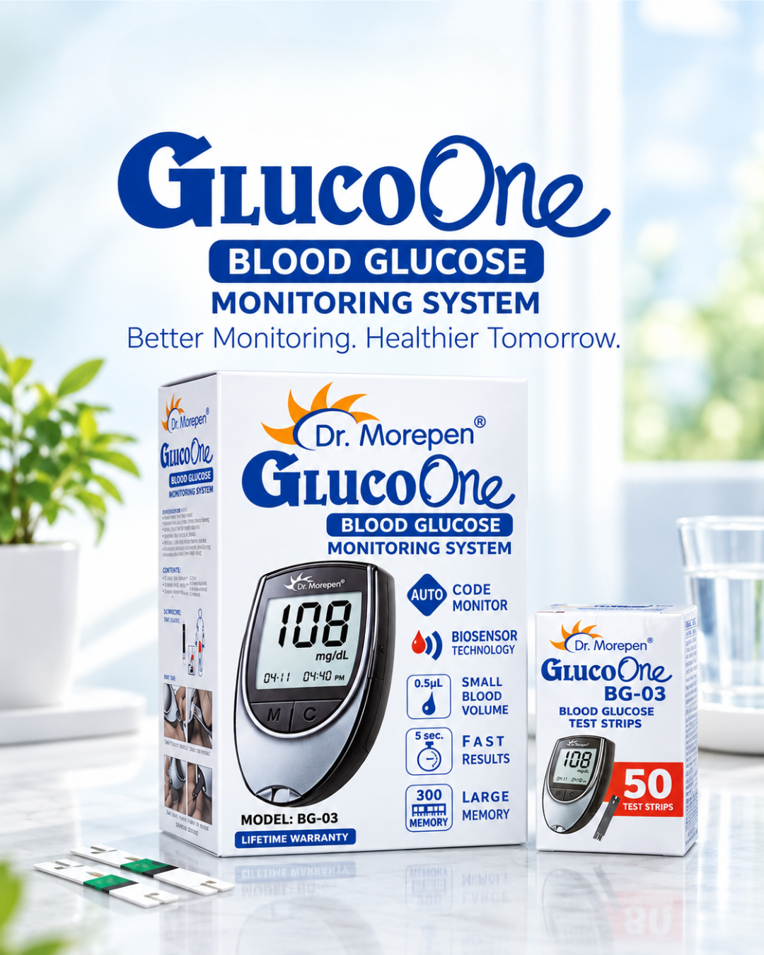 Glucometer Test Strips – Gluco One BG-03, 50's