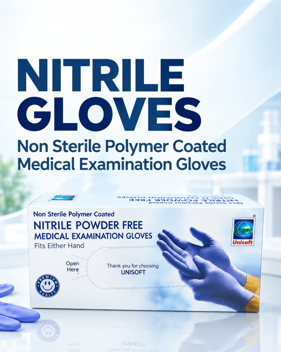 Unisoft Nitrile Powder-Free Medical Examination Gloves