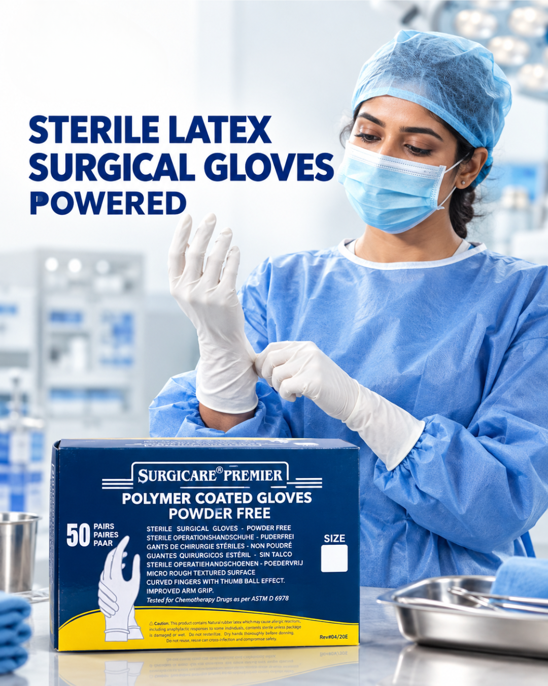 58. STERILE LATEX SURGICAL GLOVES POWERED – SURGICARE 3