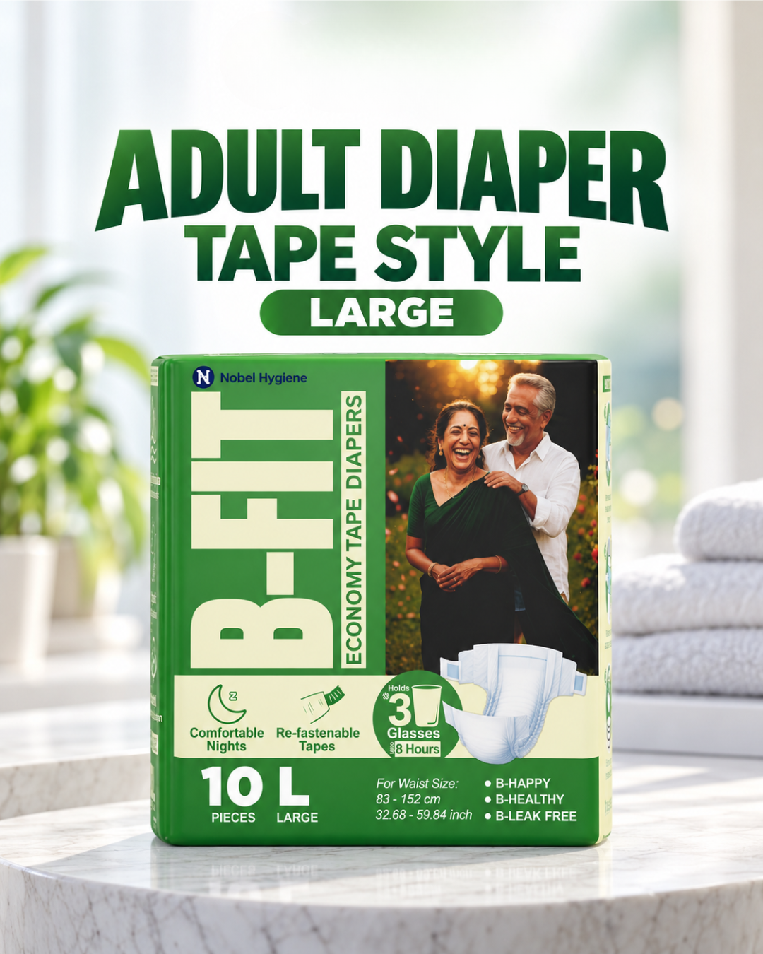 B-Fit Economy Adult Diaper – Tape Style – Large