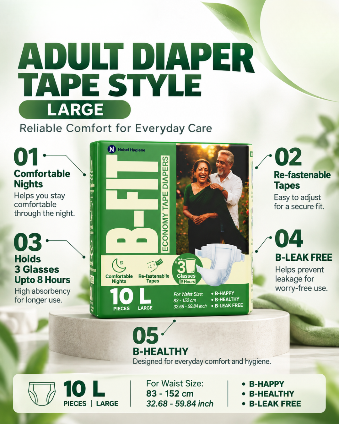 61. ADULT DIAPER TAPE STYLE LARGE – B-FIT 2