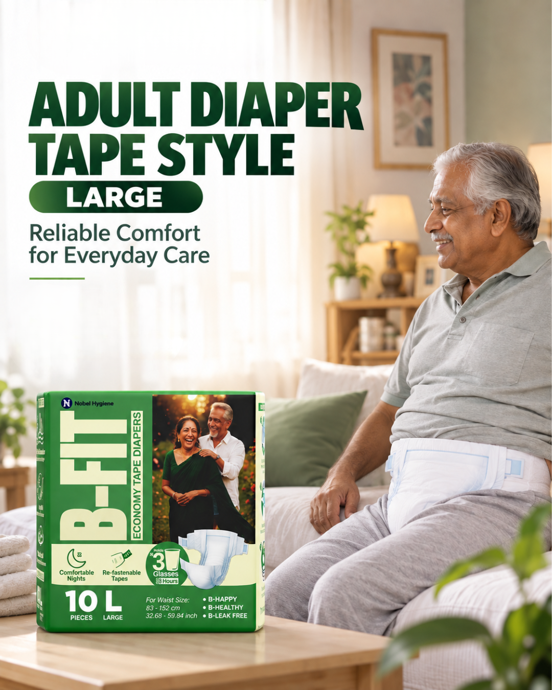 61. ADULT DIAPER TAPE STYLE LARGE – B-FIT 3