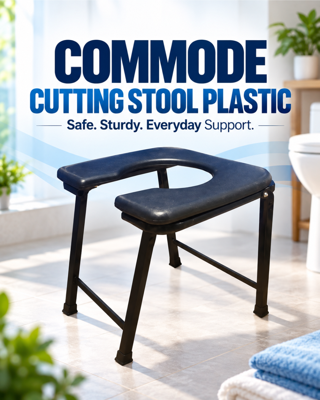 Plastic Commode Cutting Stool