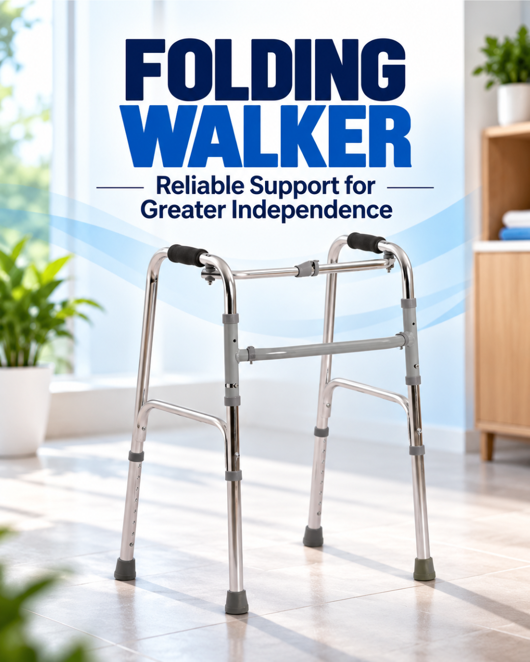 Folding Walker – Powder Coated