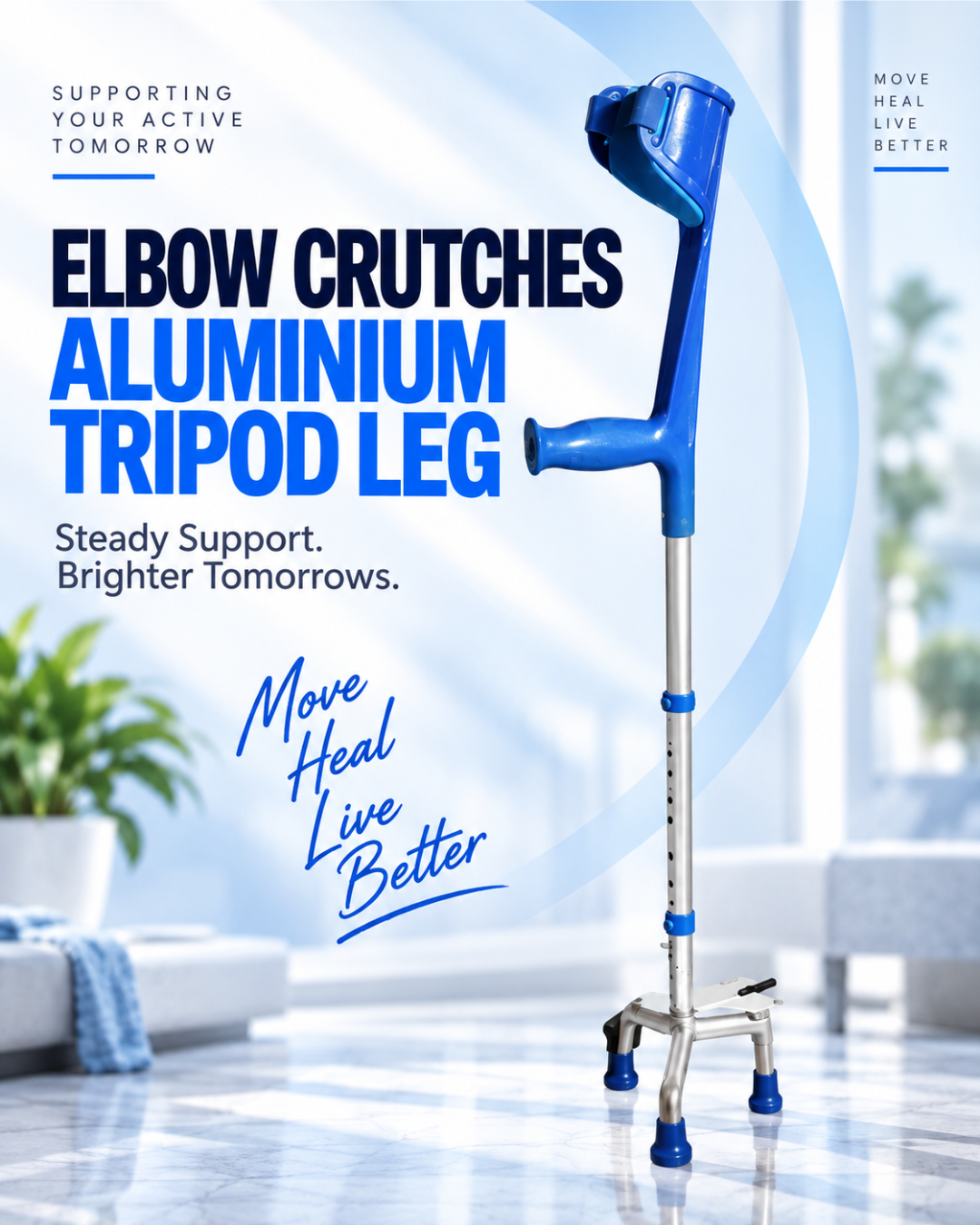 Elbow Crutches Aluminium Tripod Leg – Medvance