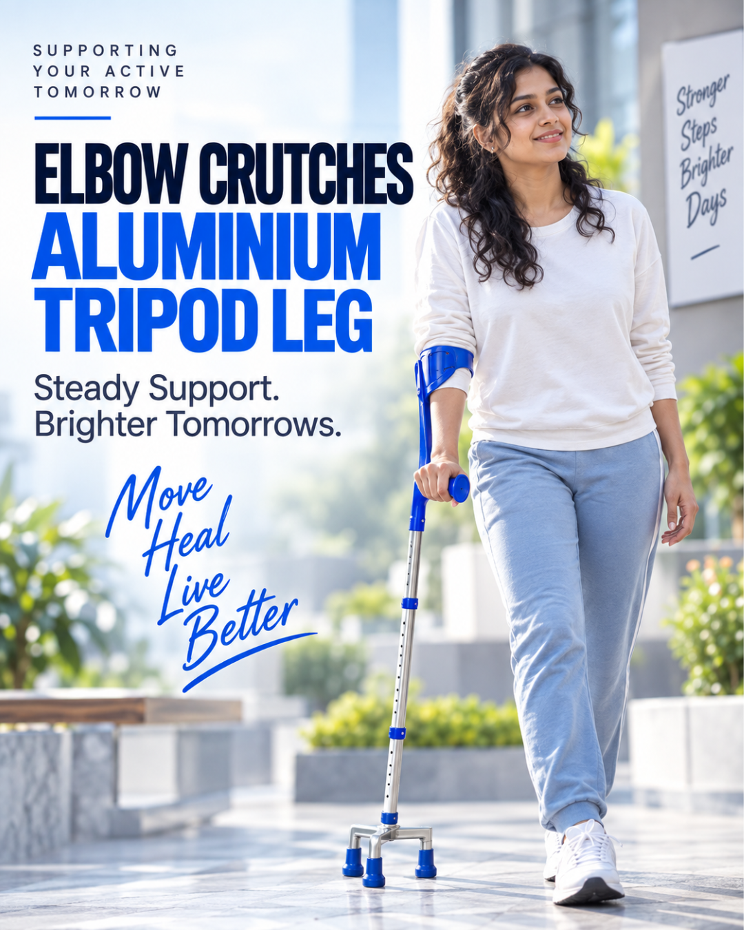 ELBOW CTRUCHES ALUMINIUM TRIPOD LEG – MEDVANCE – 3