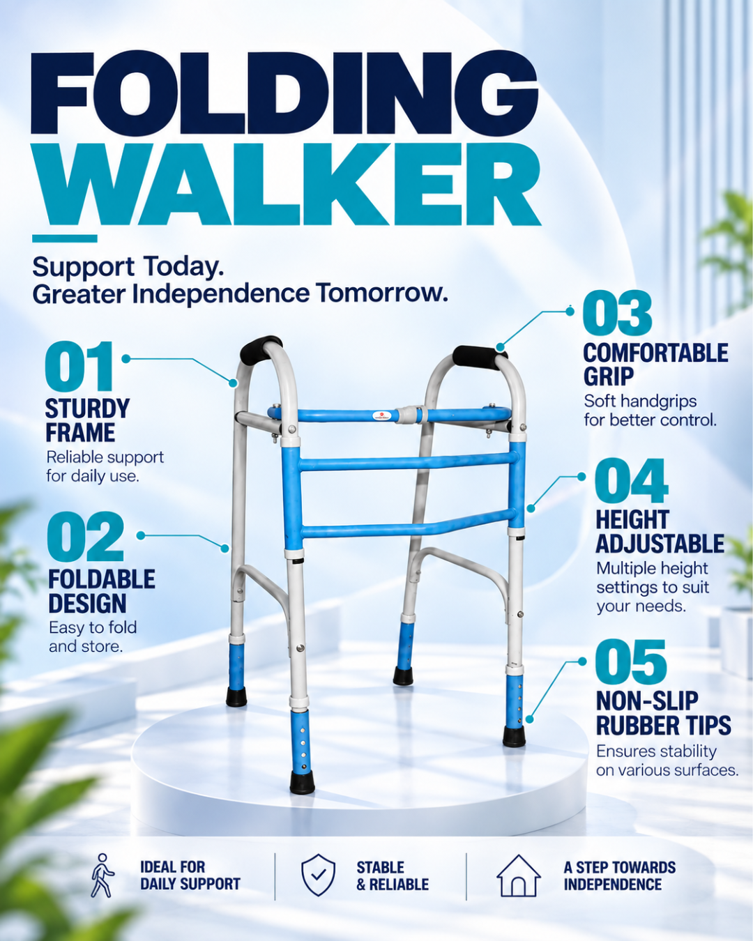 FOLDING WALKER – 210 – MEDVANCE – 2