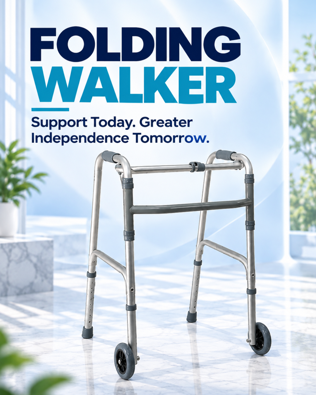 Folding Walker with Wheel – EC 912L