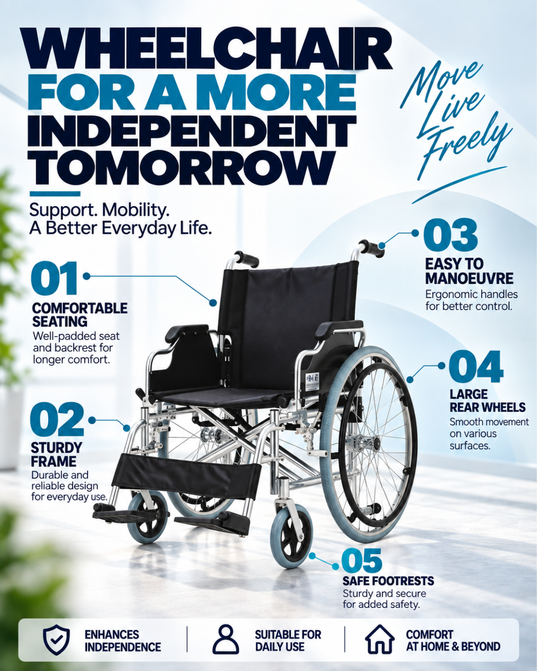 WHEELCHAIR – EC 903L-46 – EASYCARE – 2